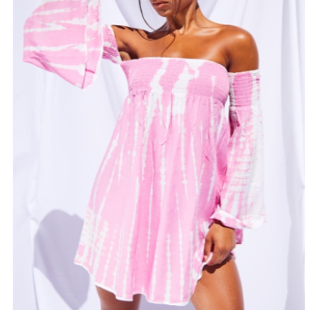 Pink tye dye dress